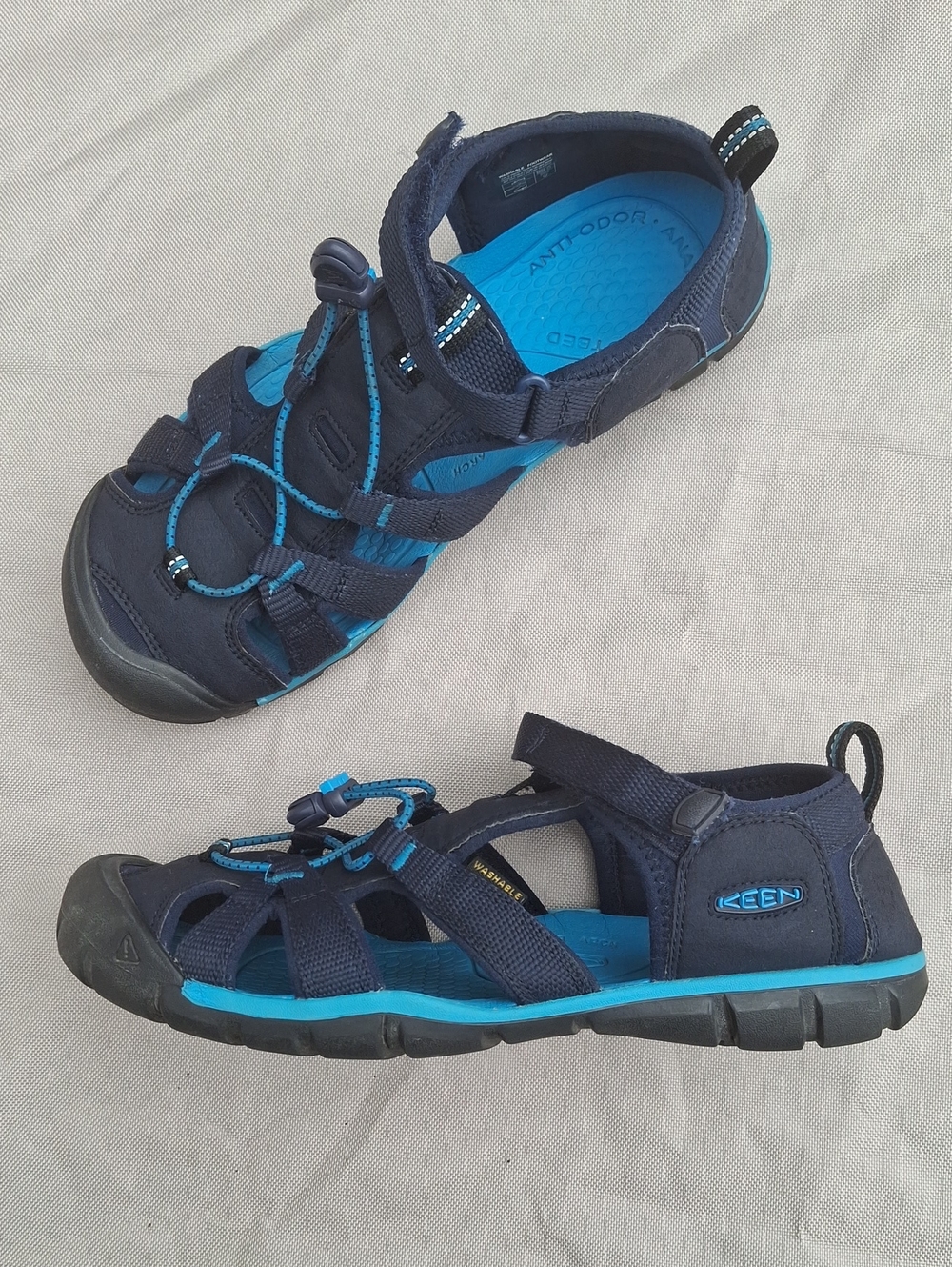 KEEN CNX Washable Water Sandals - Navy Blue & Cyan - Size 6 US / 38 EU